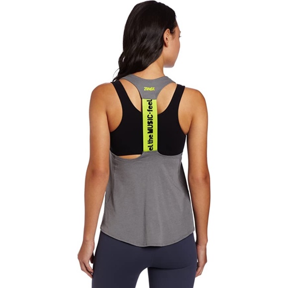 Grey Racerback Zumba Tank Top - Picture 2 of 8